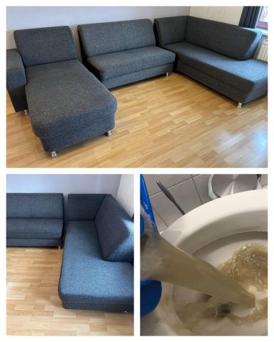 Polsterreinigung Sofa Vorher Nachher Tiefenreinigung